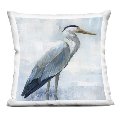 Coussin Serene Blue Heron In Aqua