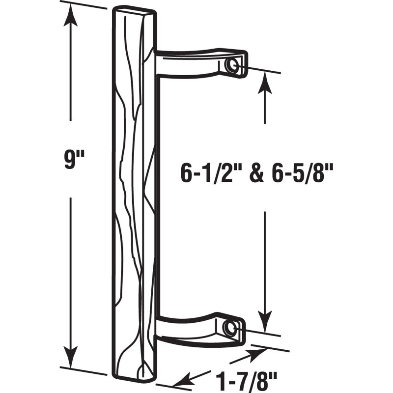 Black and Wood Sliding Door Pull Handle with Diecast Supports