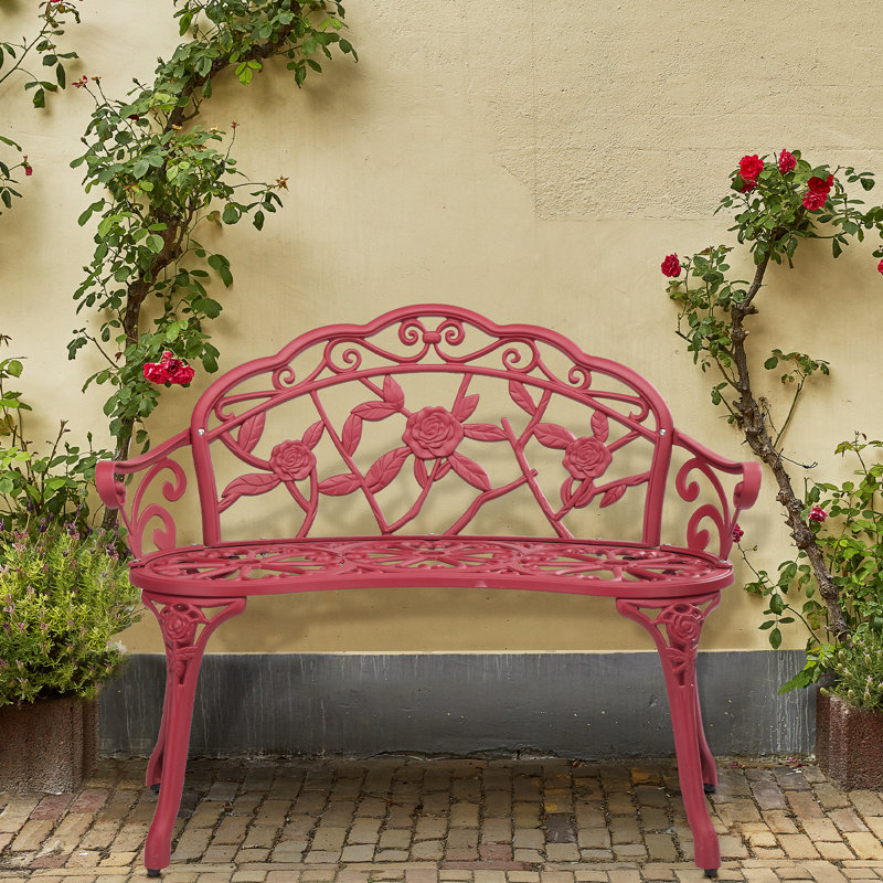 Banc Audwen Park, Rouge, H 31 po x l 38,5 po x P 13,5 po