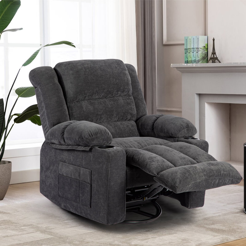 Fauteuil inclinable large et pivotant, Gris chenille
