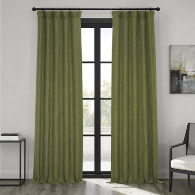 Ottis Faux Linen Room Darkening Curtain Panel 