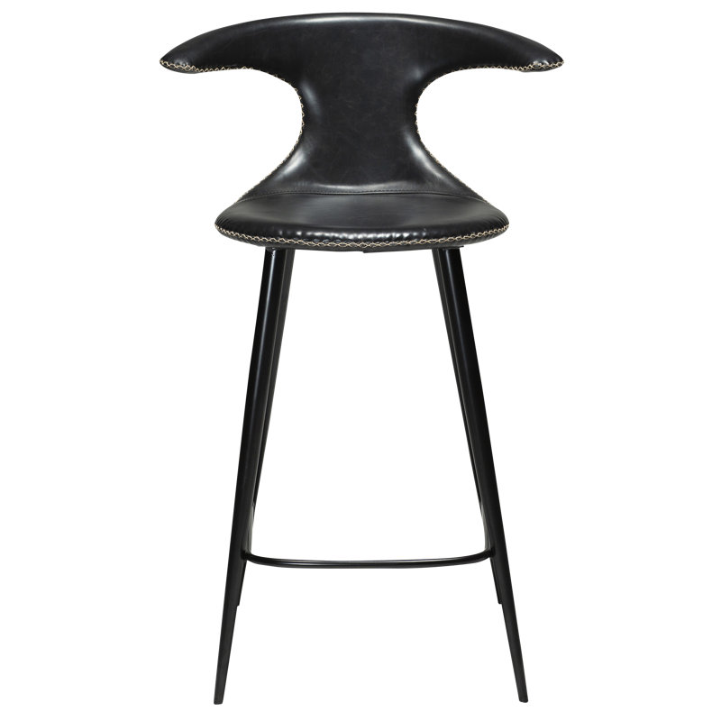 Flair Upholstered Counter Stool with Metal Frame, Black