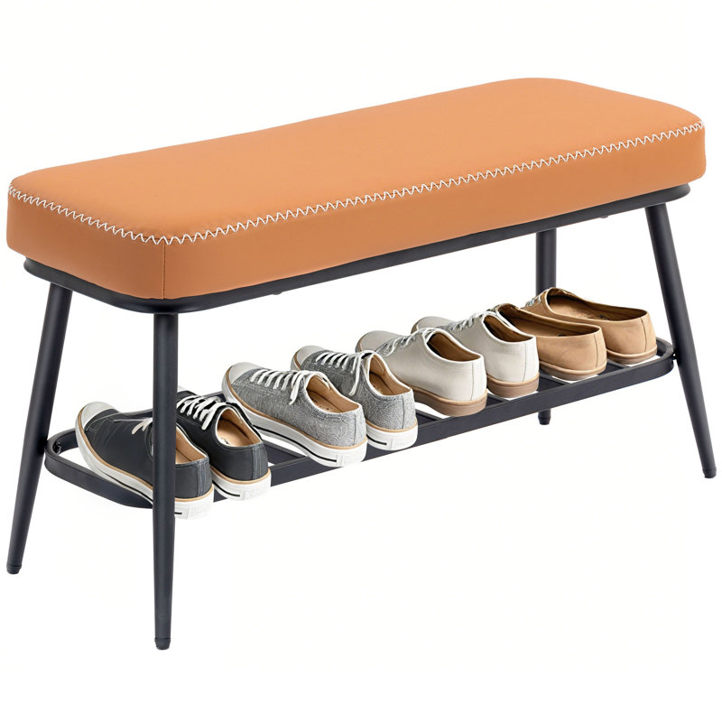 4 Pair Shoe Storage Bench, Brown