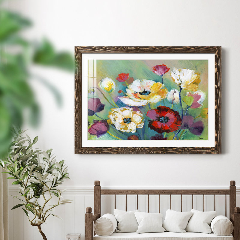 Alex's Garden - peinture encadrée, H 31,5 po x l 23,5 po x P 1,5 po, Encadré de bois de noyer