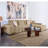 Plather Camel Upholstered Sectional Chaise Sofa