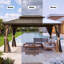 12 pi. L 8 pi. D Pavillon de jardin en aluminium avec toit double en pente-137445168