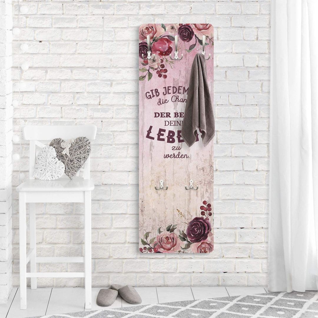 Shabby Roses - Give Every Day Wall Mounted Coat Rack