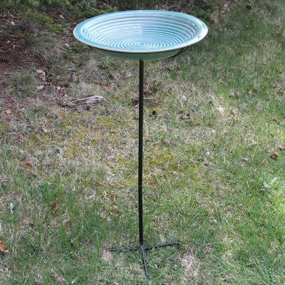 Avian Ceramic Stake Birdbath