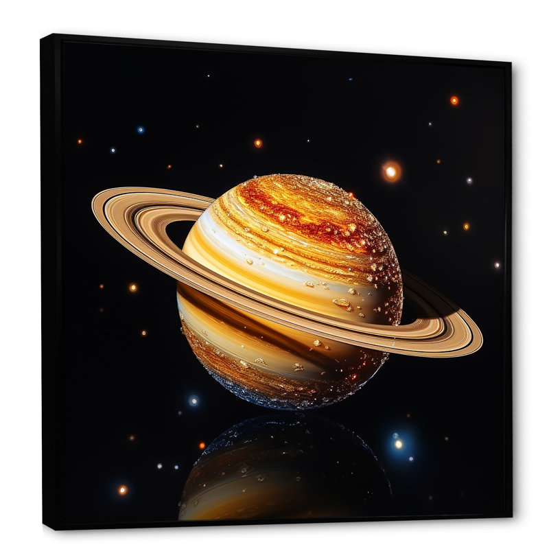 Planète Saturn Cosmic Universe II - art mural de la planète espace, Toile tendue, H 30 po x l 30 po x P 1,5 po