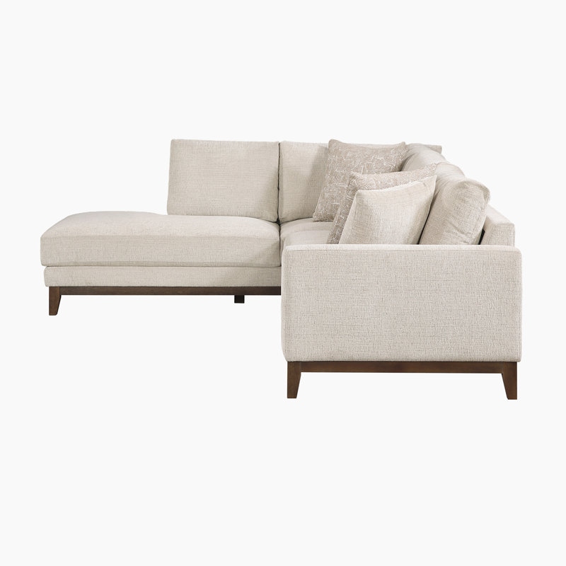 Canapé modulaire 2 pièces en chenille Briony, Left Facing Chaise