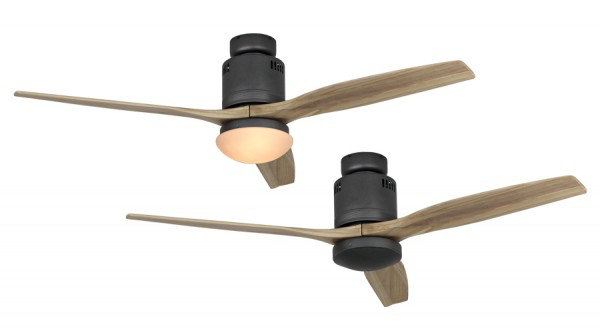 Maegan 132cm Ceiling Fan with Light Kit, Basalt Grey with Ecru Blades
