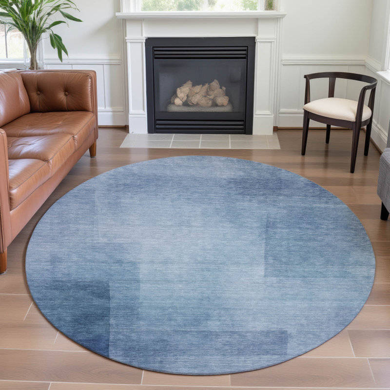 Premium Machine Washable Alijah AMF1243 Geometric Rug, Round 8'