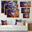 Art abstrait marbré mauve abstrait - art mural moderne sur toile-1443245923-1443245935
