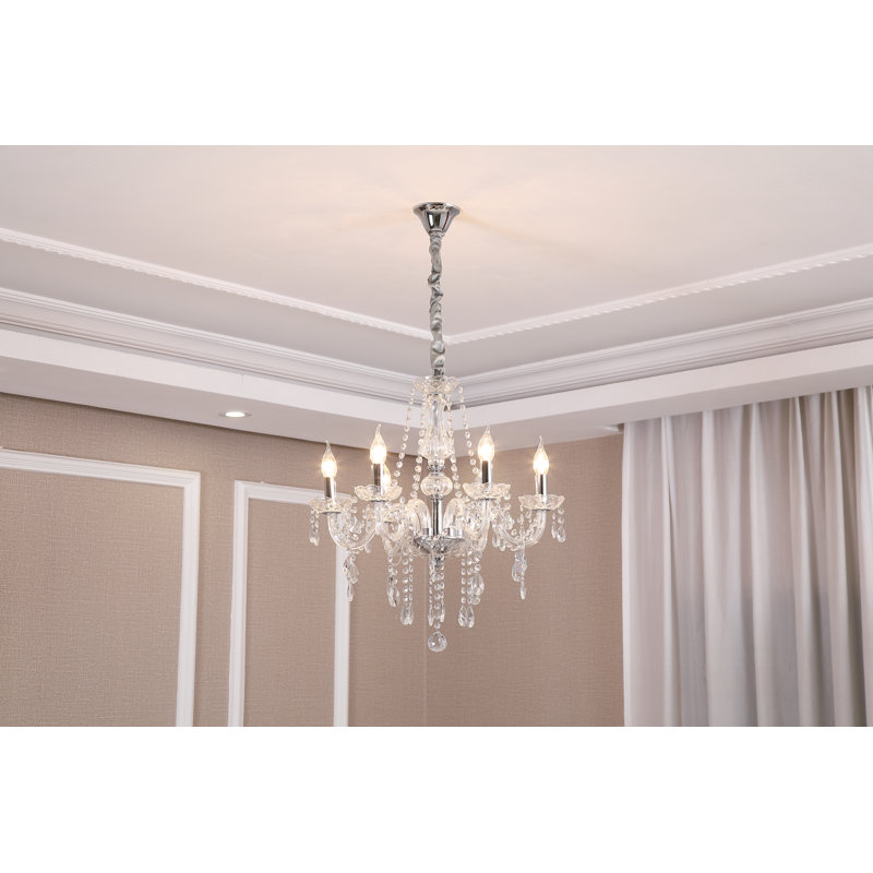 Andover Crystal Chandelier, 6 Lights