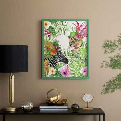 Jungle Royale II, reproduction encadrée - bois massif