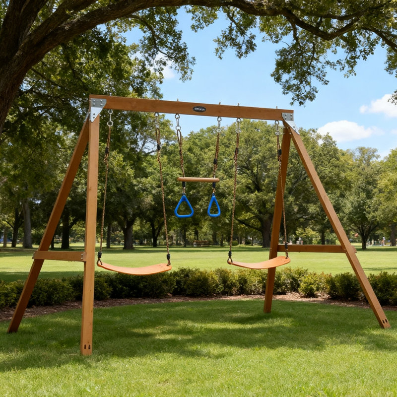 A-Frame Wooden Swing Set