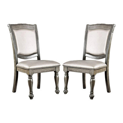 Ensemble de 2 chaises d'appoint rembourrées en similicuir