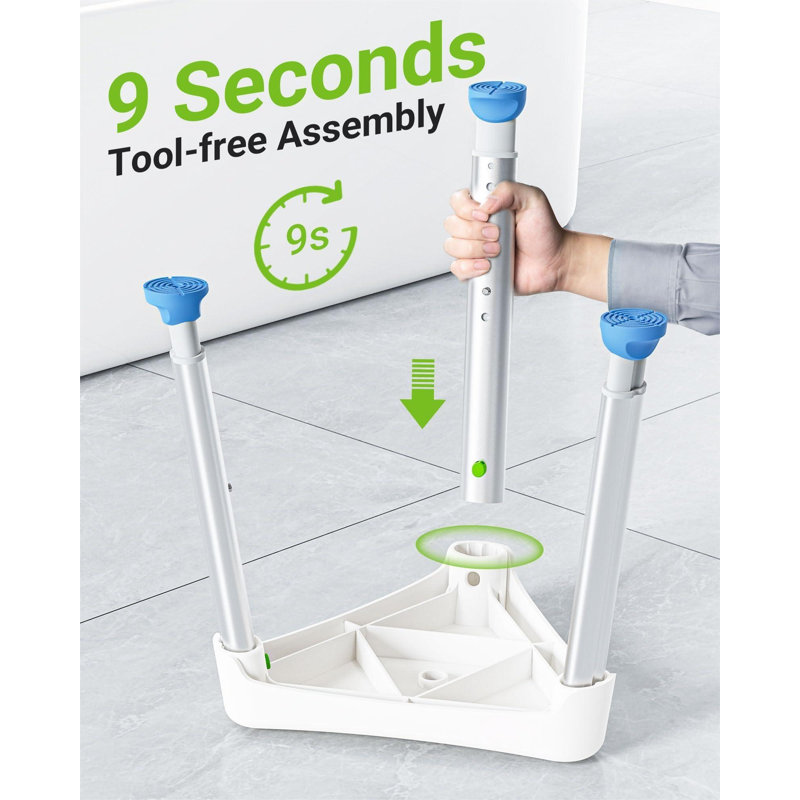 Space-Saving Triangular Shower Chair For Inside Shower, FSA/HSA Eligible 400 Lbs Adjustable Shower Stool For Elderly And Disabled, Non-Slip Bathtub Chair With Stable-Bracing, Tool-Free Assembly, White