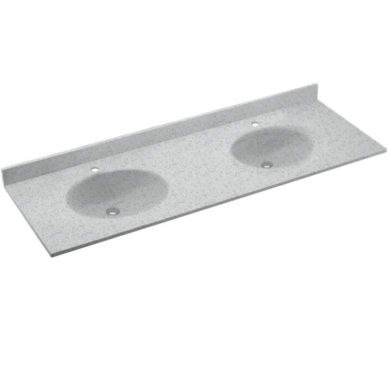 73'' Double Bathroom Vanity Top with Sink, Tahiti Gray