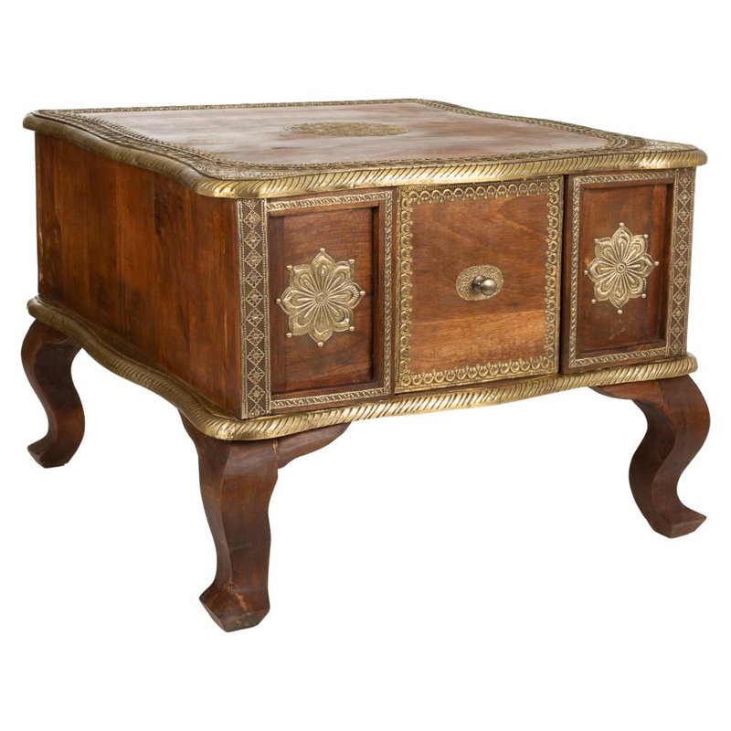 Railsback Solid Wood Four Leg Coffee Table with Storage