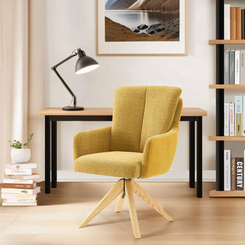 Chaise de bureau Bernab, Jaune