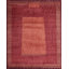 Plateau Hand Knotted Wool Geometric Area Rug in Red/Orange