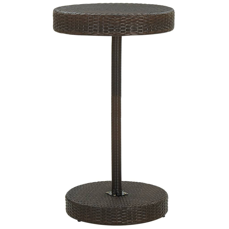 Table de bar en rotin, Marron, 23,8 po x 41,7 po (diamètre x H)