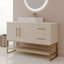 Meuble-lavabo moderne 47,2 po avec lavabo vasque en céramique, armoire d'appoint autoportante