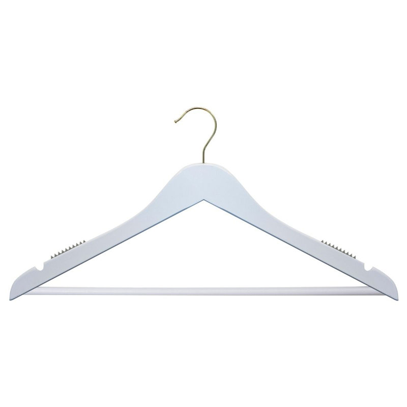 Cintre standard en bois Filip, 100, Chrome / Blanc