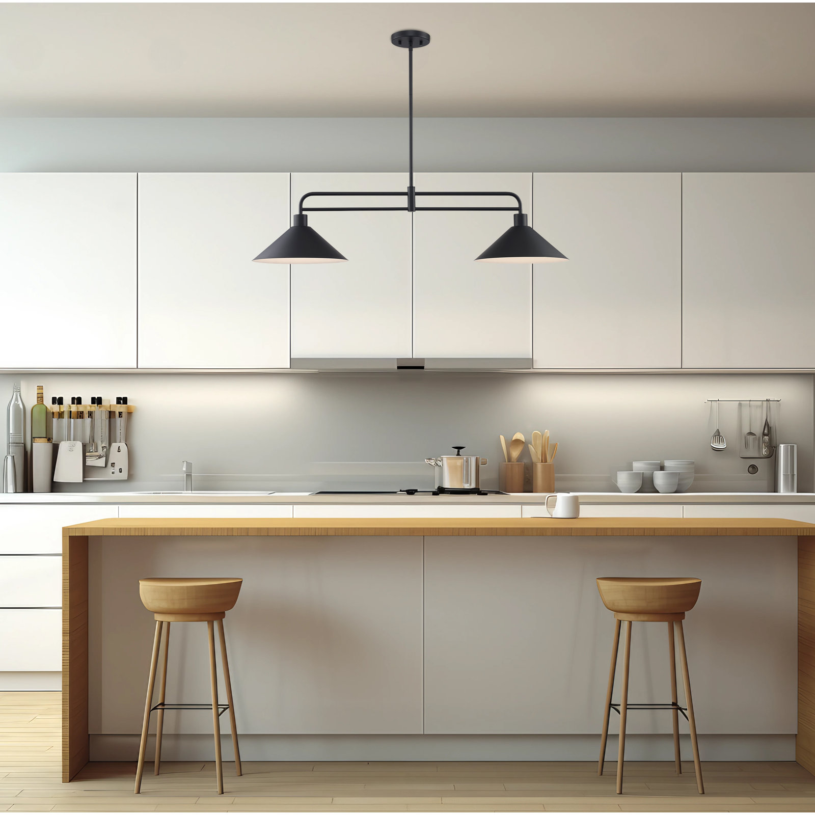 Fayra Dimmable 2-Light Pendant, Black