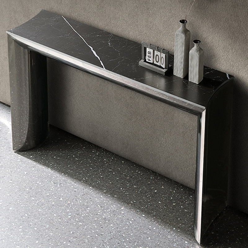Table de véranda moderne en pierre frittée simple, H 31,5 po x l 55 po x P 15,7 po