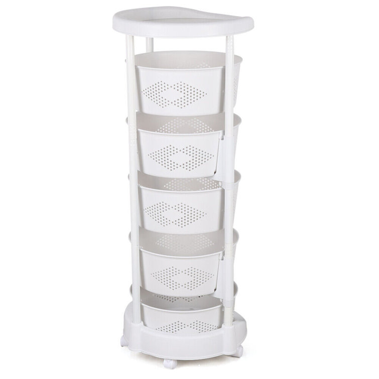 Bowland 5 Tier Round Rotating Storage Shelf Rebrilliant