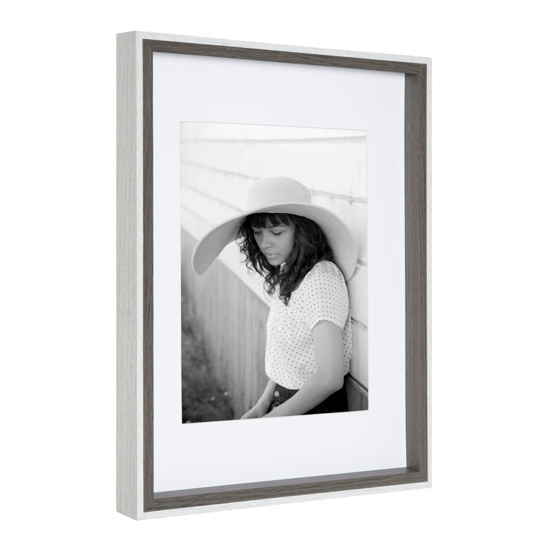 Develin Matte Picture Frame with Mat, 8" W x 10" H, Gray