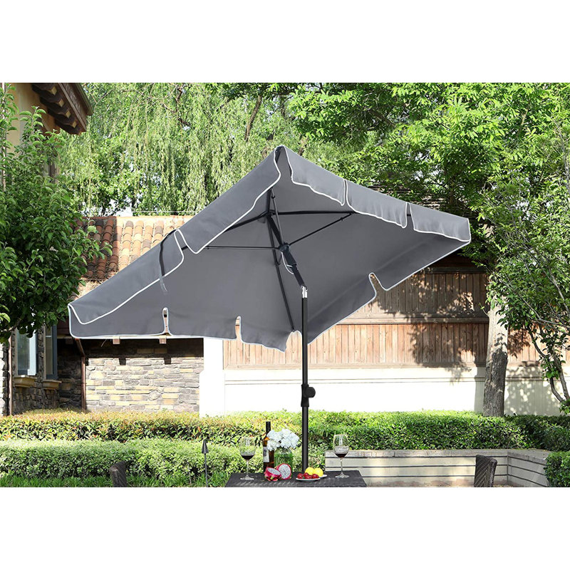 Lyndsey 200cm X 125cm Rectangular Tilt Market Parasol, Grey