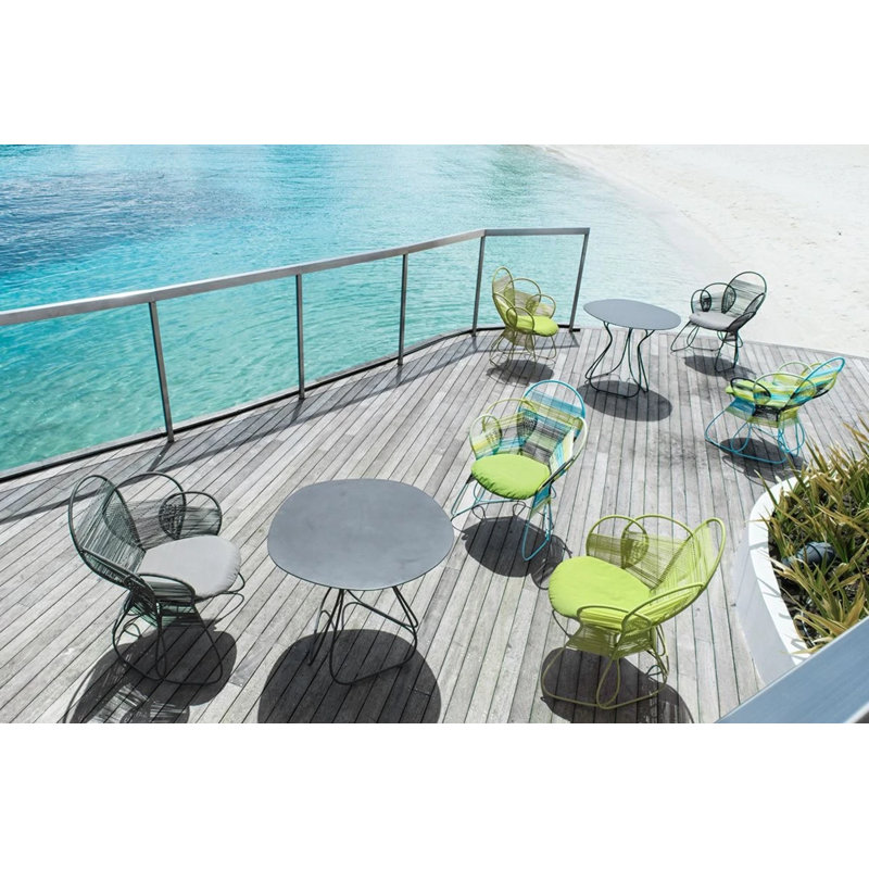 Trame Outdoor Dining Armchair, Canvas Macaw, Avocado Green