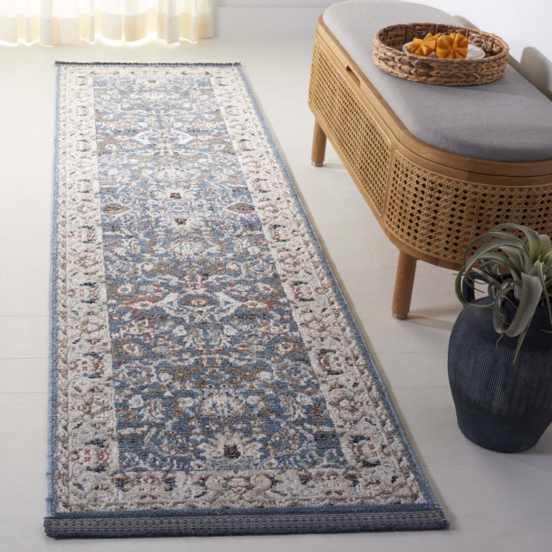 Tapis floral en coton / polyester tissé à la machine Floral, Tapis de couloir 2 pi 2 po x 8 pi