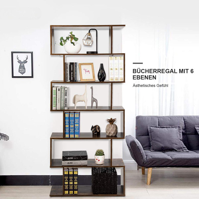 Stasya 192cm H x 80cm W Geometric Bookcase