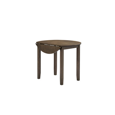 Damica Walnut Round Dining Table With Drop Leaf(Not Including Chair)