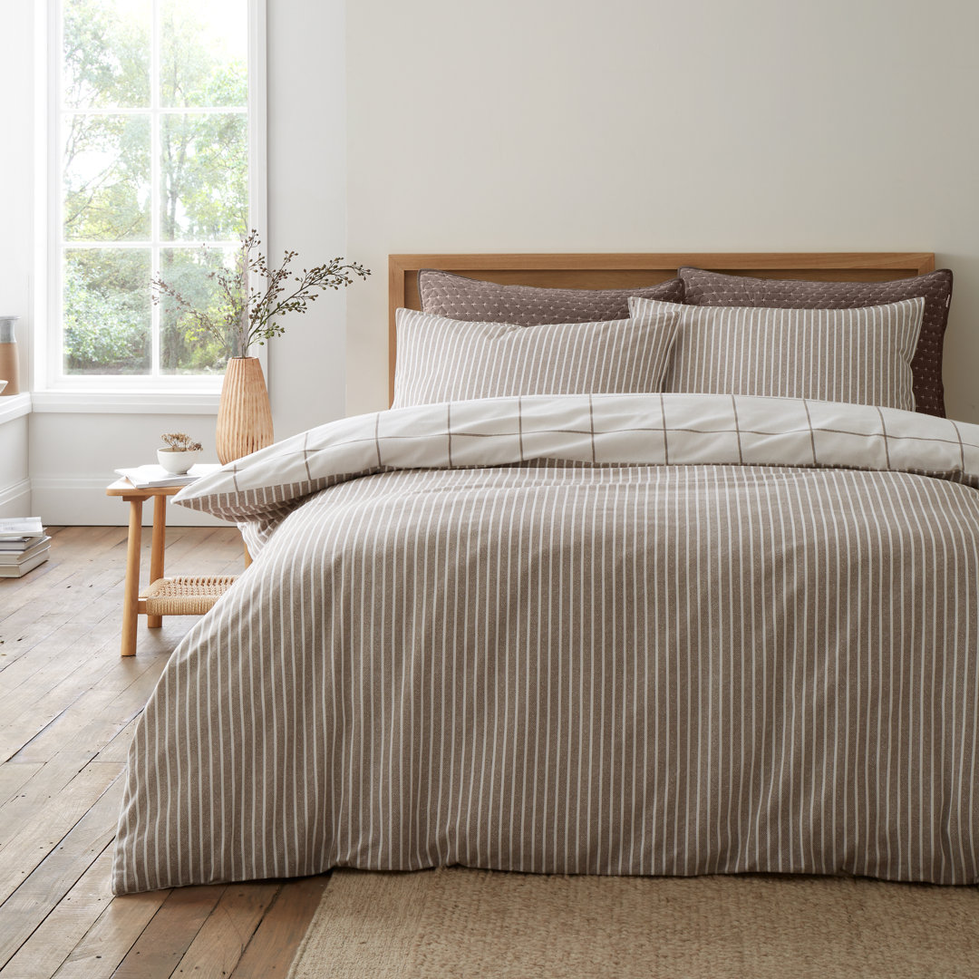Brushed Regal Check Cotton Reversible Duvet Cover Set