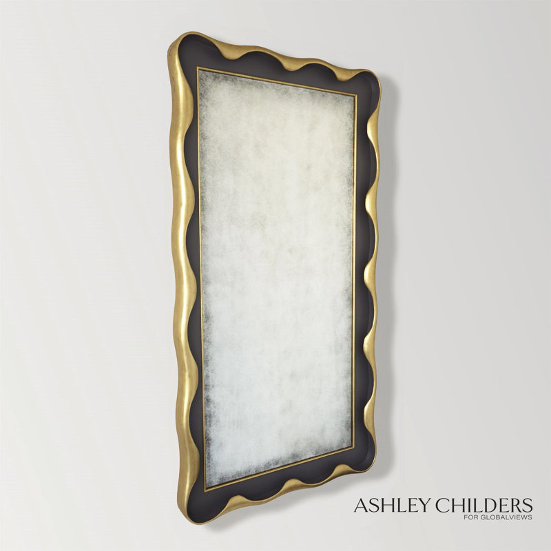 Venus Leaning Mirror, Gray/Gold