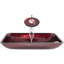Lavabo de salle de bain vasque rectangulaire en verre Galaxy avec robinet-2832566-3223751