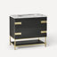 Meuble-lavabo en chêne noir mat H 32,88 po x l 35 po x P 22,5 po