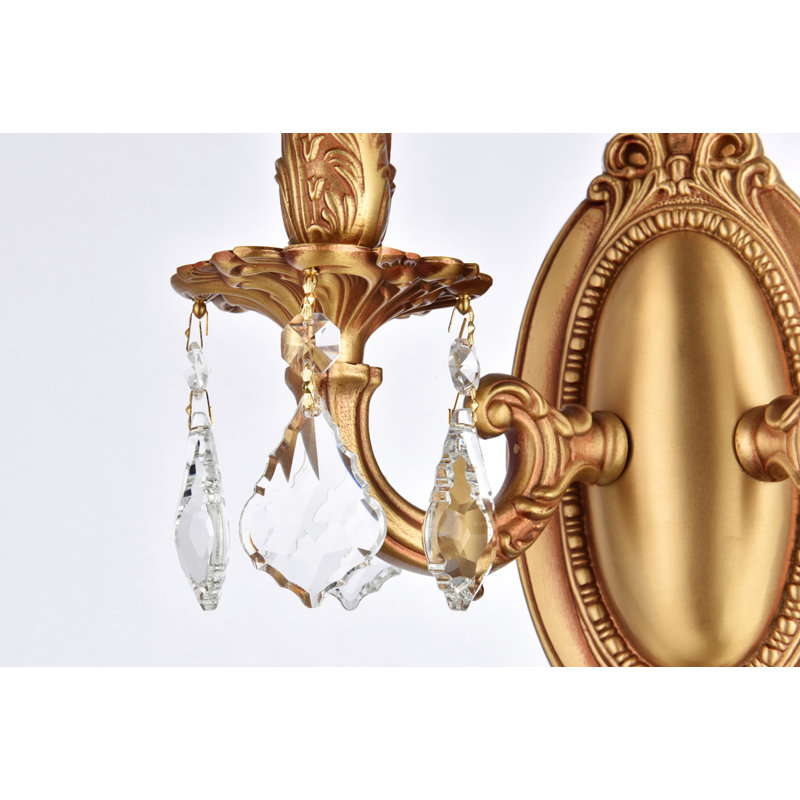 Ashmin Wall Sconce, Crystal (Clear) / Royal Cut, French Gold