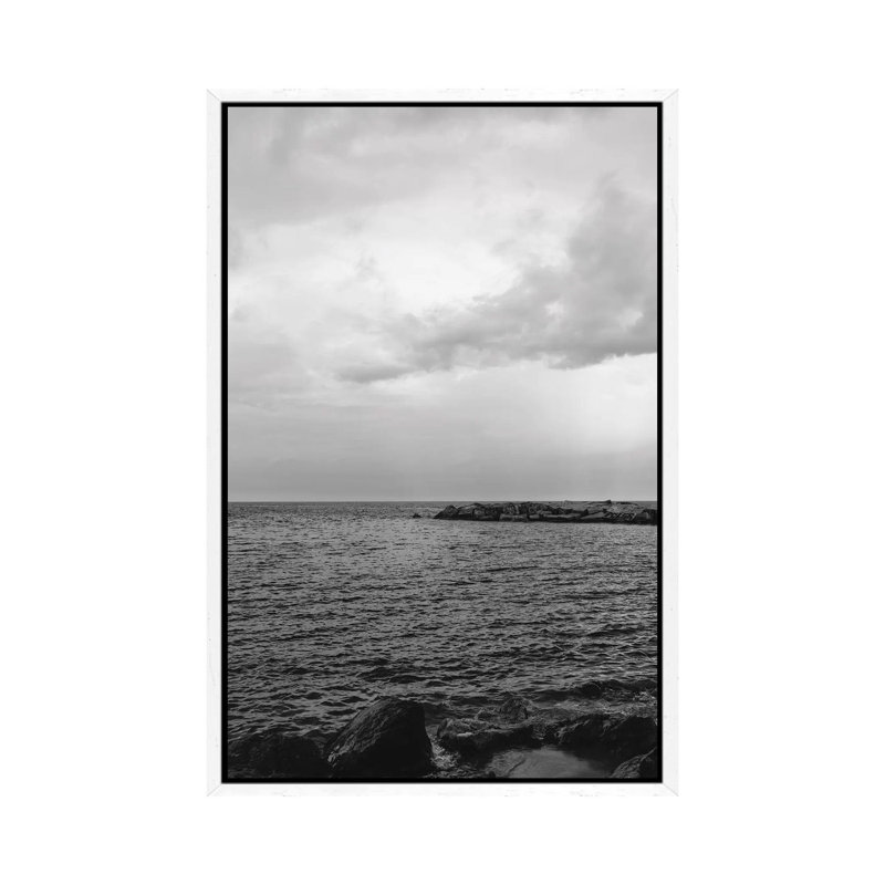 Barcelona Coast VIII by Bethany Young - Print on Canvas, 101.6cm H x 66.04cm W x 3.81cm D, White Framed
