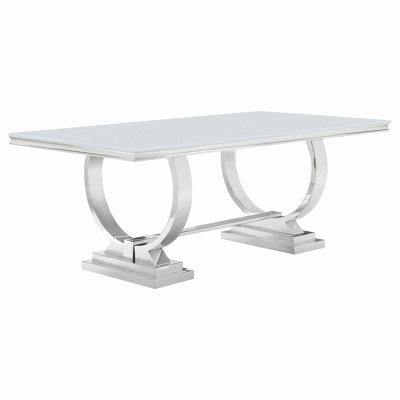 Mercy Rectangular Glass Top Dining Table
