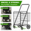 Très grand chariot pliable et pliable, panier utilitaire double d'une capacité de 330 lb avec roues pivotantes à 360 °