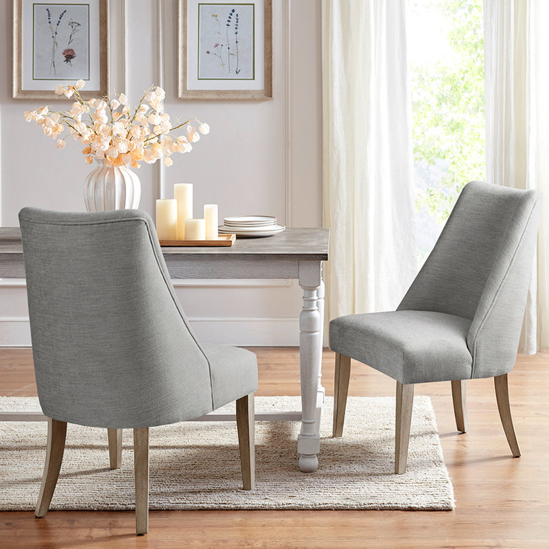 Ensemble de 2 chaises de salle à manger rembourrées, Gris