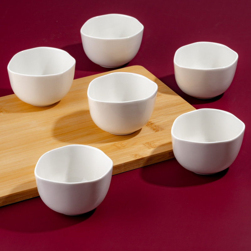 EARTH - IVORY Premium Porcelain Bowl | 3.75" Uneven Shape Non Stackable Bowl | Microwave & Dishwasher Safe