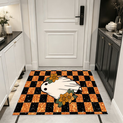 Tapis à paillettes fantôme pour le salon, doux et confortable, adapté à toutes les saisons, facile à entretenir, tapis de sol intérieur lavable à la machine, sous la table de ferme convenant à la chambre à coucher, à la salle à manger, au bureau, au patio, au balcon, à la maison