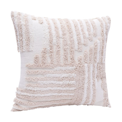 22" Geometric Cotton Throw Pillow With Texture